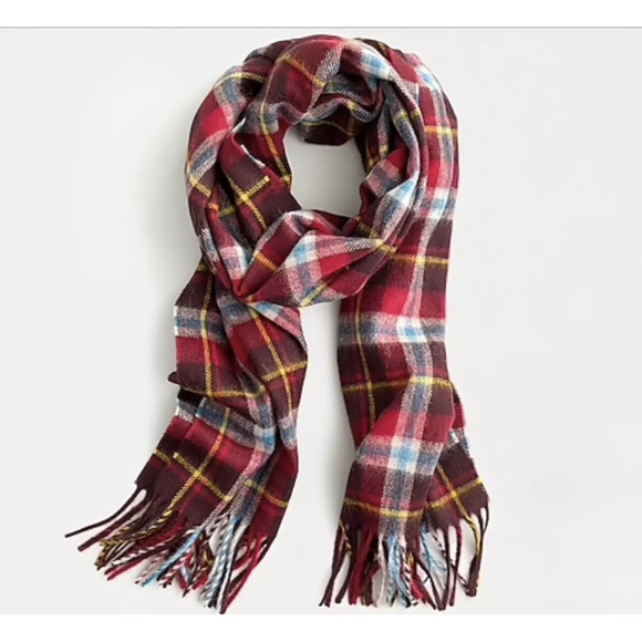 J.Crew NWOT Abraham Moon Merino wool Plaid scarf - Picture 2 of 4